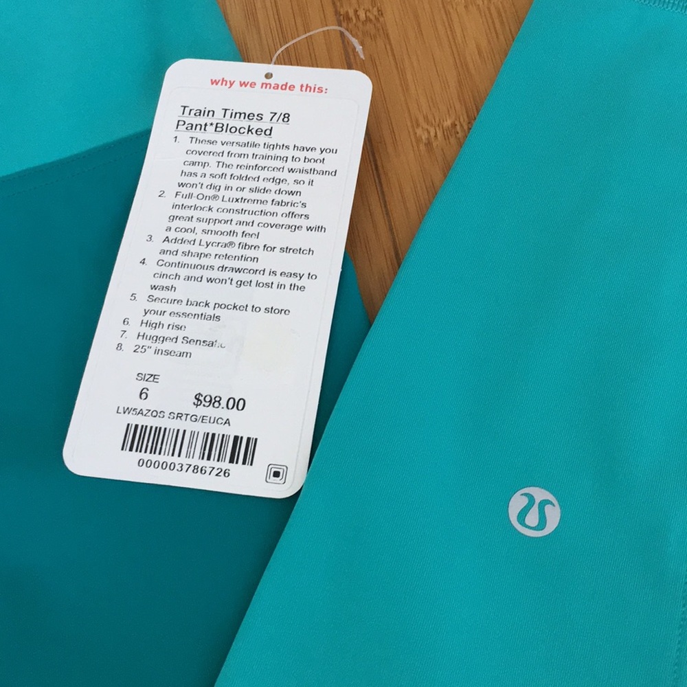 NWT Lululemon Train Times 7/8 Pant* Blocked - Picture 3 of 6